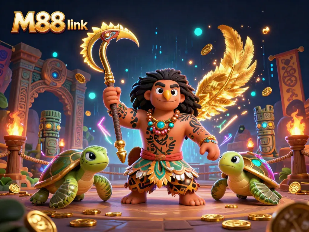 Experience the vibrant M88 link world with captivating casino elements!