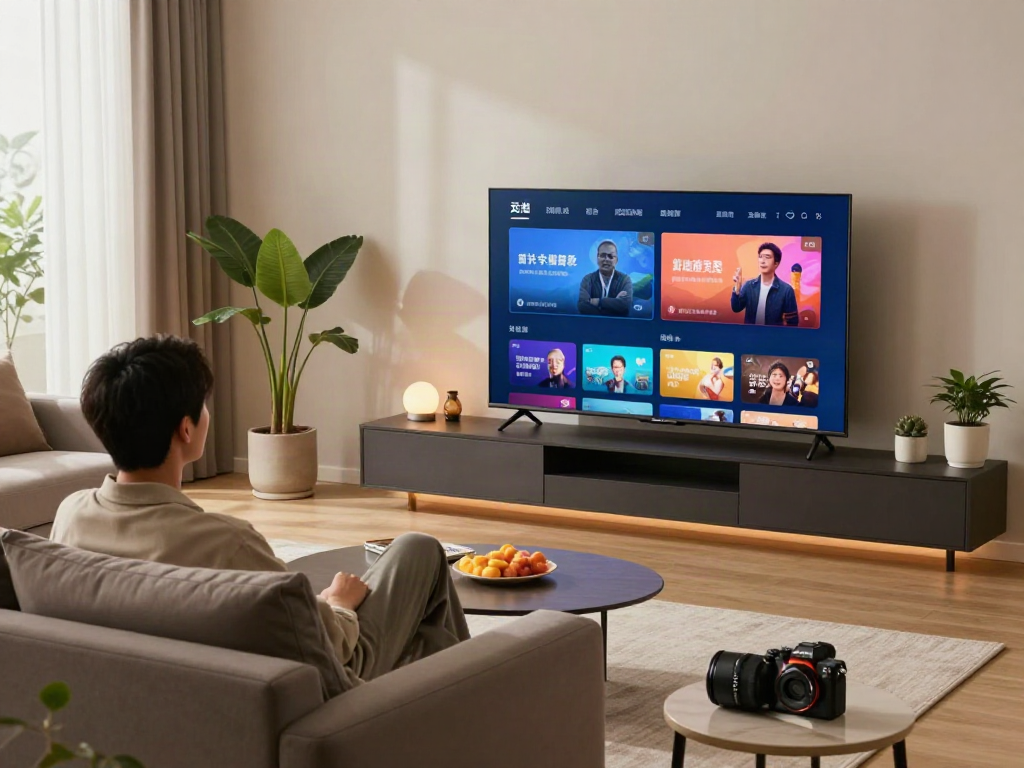 Configuration moderne de salon avec Atlas pro ontv et ambiance confortable